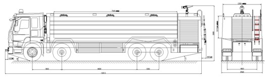 消防車(chē)總體布置圖 消防車(chē)總體布置圖